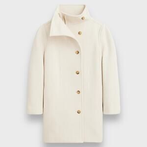J CREW COAT 2 IVORY VILLA WOOL ITALIAN STADIUM CLOTH NELLO GORI PALE BONE CLASSY